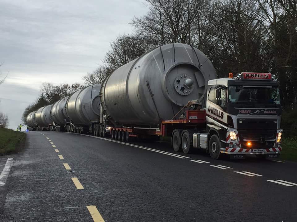 thatsdramgood's tweet photo. Convoy passing through North Cork today heading to the New Midleton Distillery! @jamesonwhiskey / @IrishDistillers I hope yer ready for a late night delivery!!
#DistilleryExpansion https://t.co/FjN0XW6Xug
