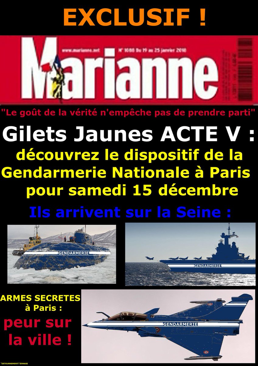 LupoSolidale2's tweet photo. @DarkVador_Off @NordPresse 
#ArmesSecretes #FakeNews #Marianne #GillesEstJaune #GillesEtJohn #ActeV #Acte5 #GilletsJaunes #NimporteNawak https://t.co/FHnyj8sYiF