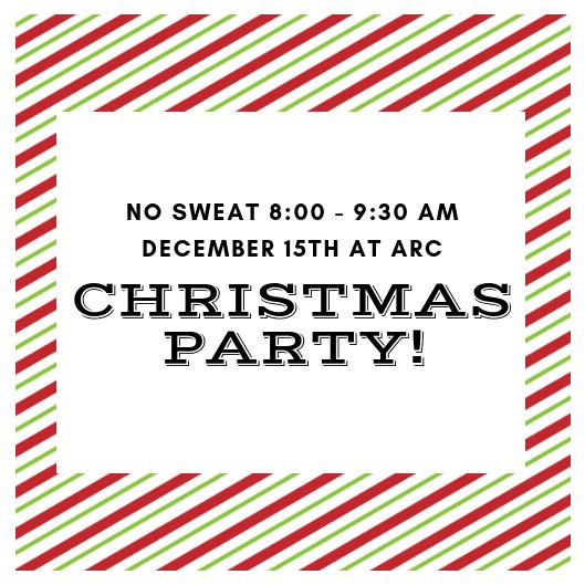 Join us this Saturday for our ONLY No Sweat Class from 8:00 - 9:30 a.m.  We'll be having a Christmas Party! https://t.co/9w2hhFDjs6