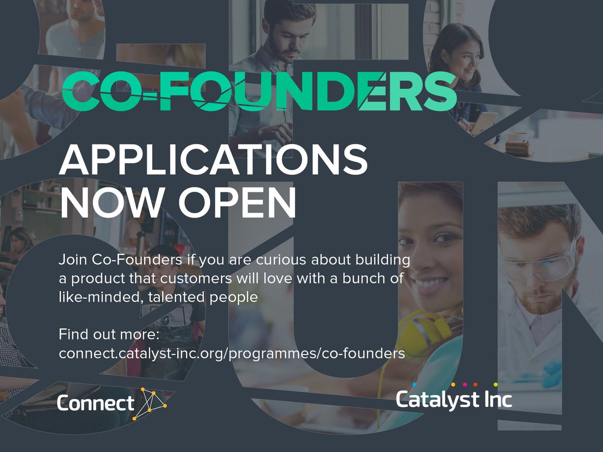 CatalystNI_'s tweet image. 📢Applications for Co-Founders 2019 are OPEN!📢 

Join our Co-Founders programme to meet a co-founder, create a great product and get ready to embark on an exciting startup journey buff.ly/2Bj9iCl
