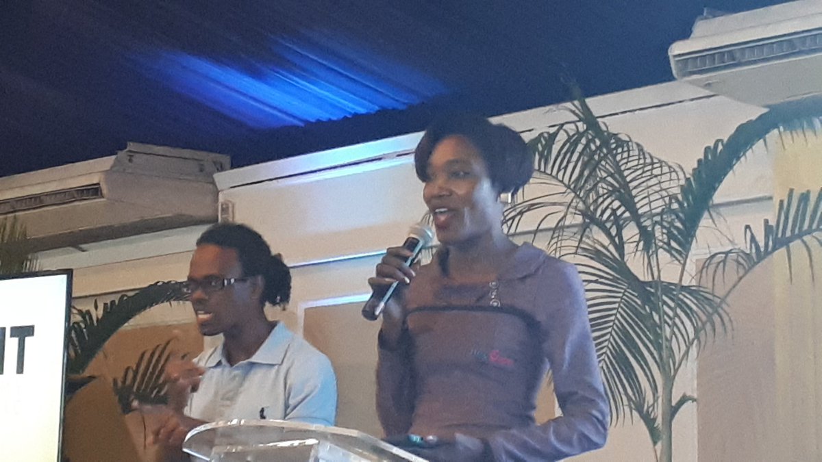 The effervescent Tishauna Mullings giving the closing remarks and a captivating call to action as she encourages everyone to support the #SocEnt sector.