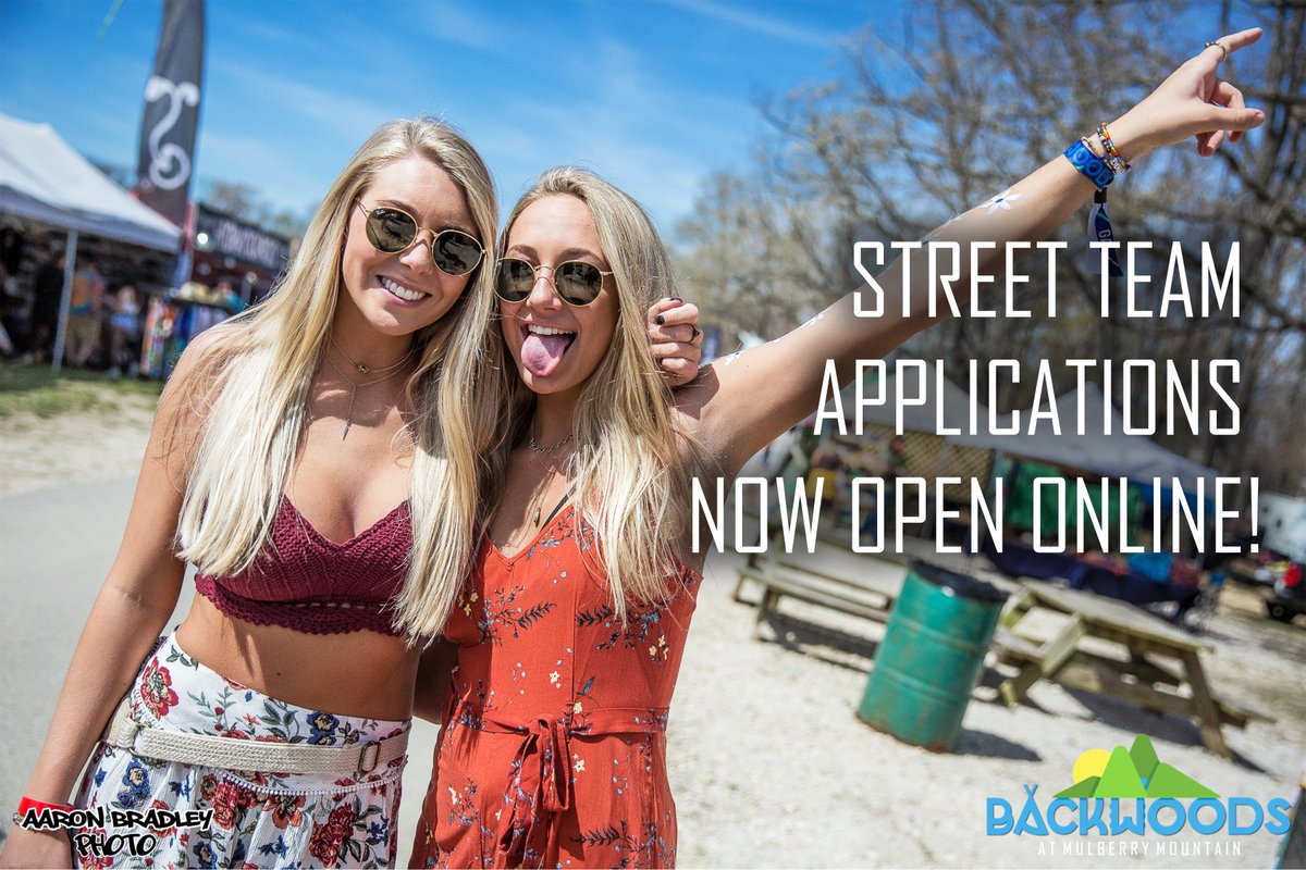 backwoodsbash's tweet photo. Street team applications now open on our website! 
Apply here 👉🏼 https://t.co/PajiyKoU6Z

- Make new friends 💚
- Become a member of the #backwoodsfam 🤘🏻
- Free Tickets 🎫
- Cash 💰
- Backstage Access 💃🏽
- And much more...
#backwoods2019 #backwoodsatmulberrymountain https://t.co/8EMJNZmyvr