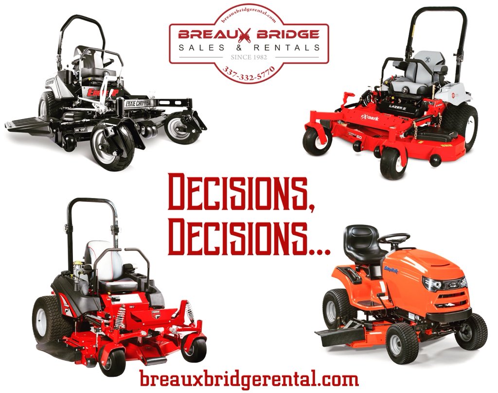 BreauxRental's tweet photo. ⚜️Come check out the Mower Capital of the Basin!⚜️
#breauxbridge #cecilia #arnaudville #hendersonla #atchafalayabasin #buttelarose #stmartinparish #stmartinville #zeroturn #zeroturnmower #lawnmower #exmark #ferris #simplicitymowers #dixiechopper #cajun https://t.co/uD66y9cNRH