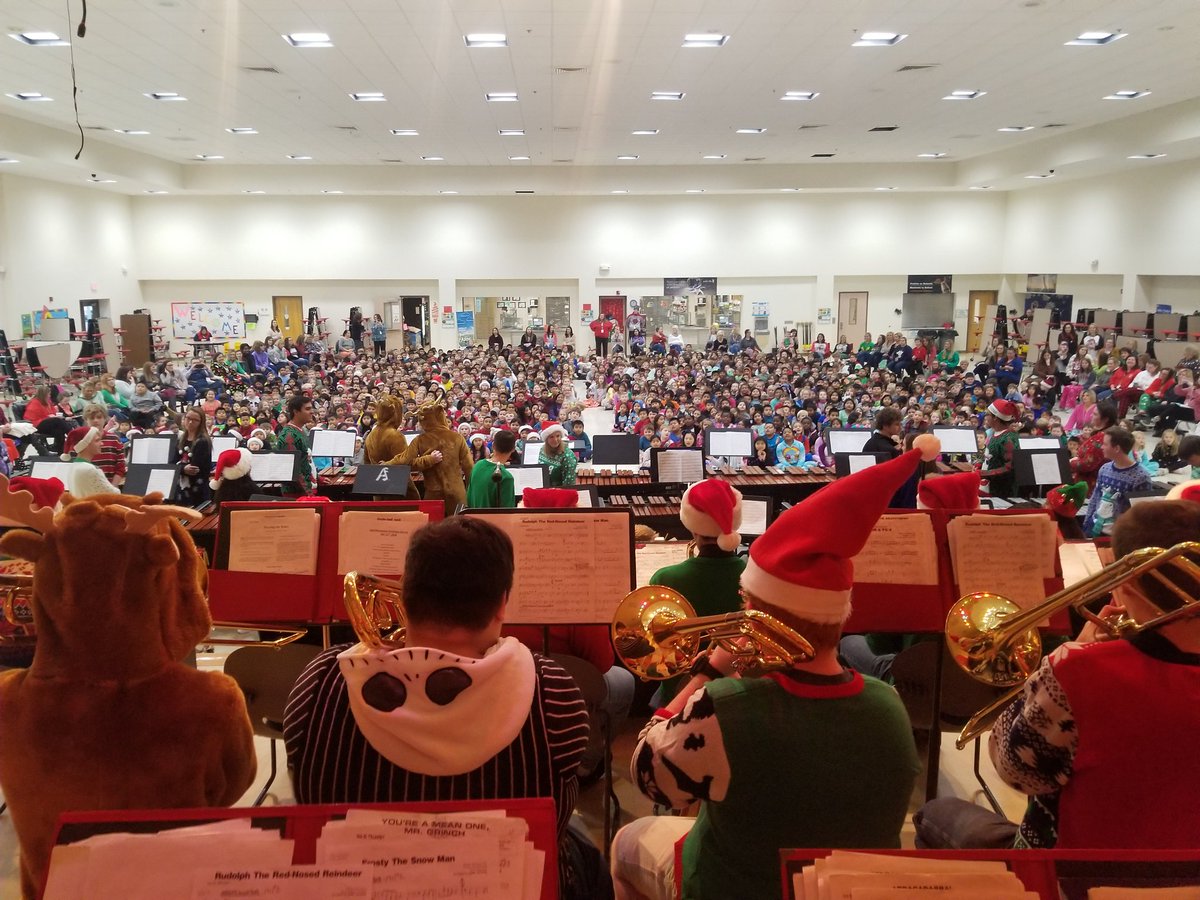 AHS Jazz and Percussion Ensembles perform Christmas favorites for APS and AES students!