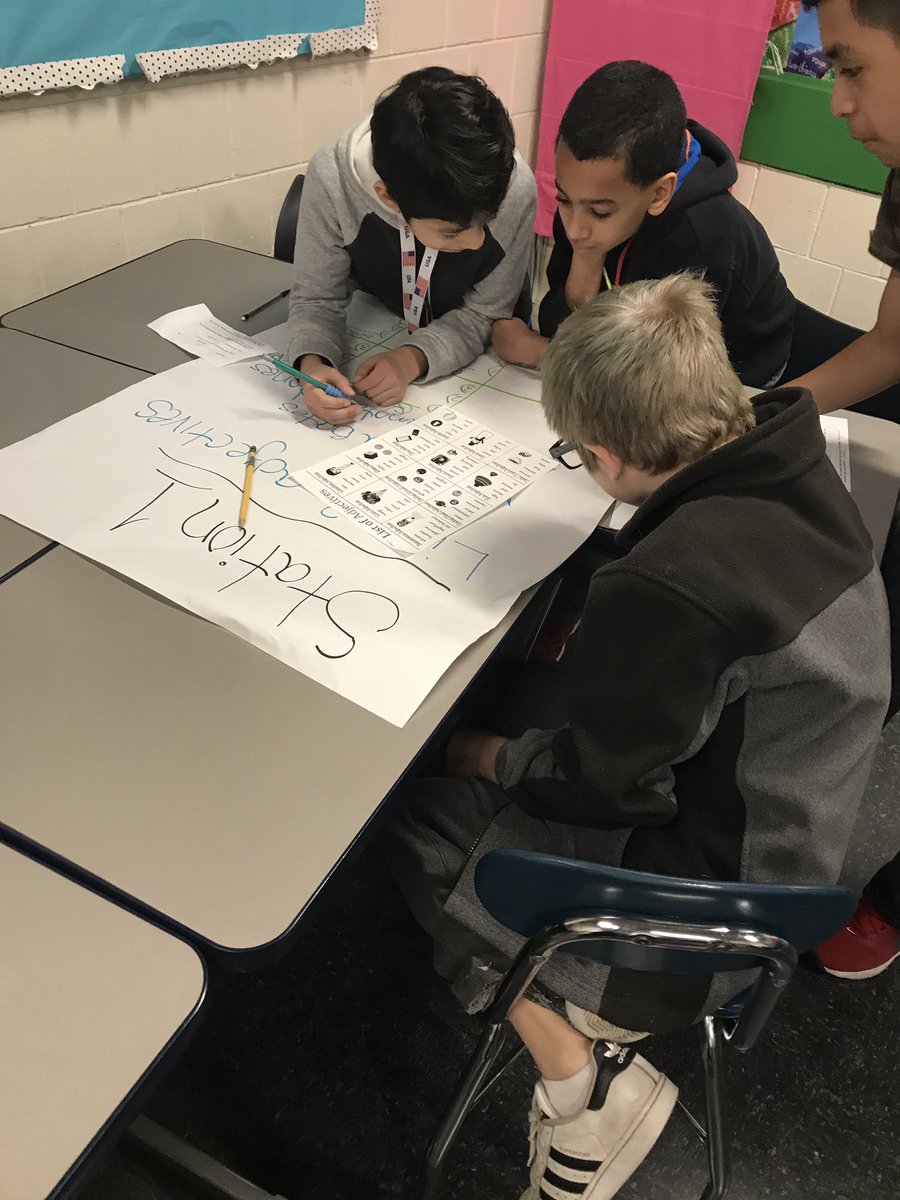 MsBerryTeach's tweet photo. Student Engagement at different stations in ELA today. Students showed their understanding of “Thank You Ma’am #literarystations #smallgrouplearning #breedteach #breedmiddle https://t.co/2t2u30dNIZ
