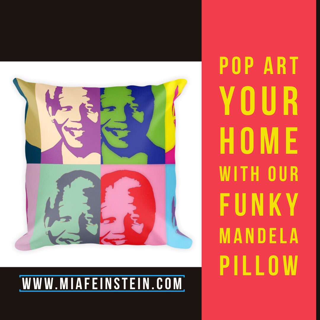 Pop Art Your Home with this Funky Mandela Pillow. Buy it now, stock is limited. Only at miafeinstein.com <a href="/liezelv/">Liezel V 🦒</a> <a href="/GoldFishLive/">GoldFish</a> <a href="/zolani_tete/">Zolani Tete</a> <a href="/Janez_Vermeiren/">Janez Vermeiren</a> <a href="/Trevornoah/">Trevor Noah</a> <a href="/CharlizeAfrica/">Charlize Theron</a>