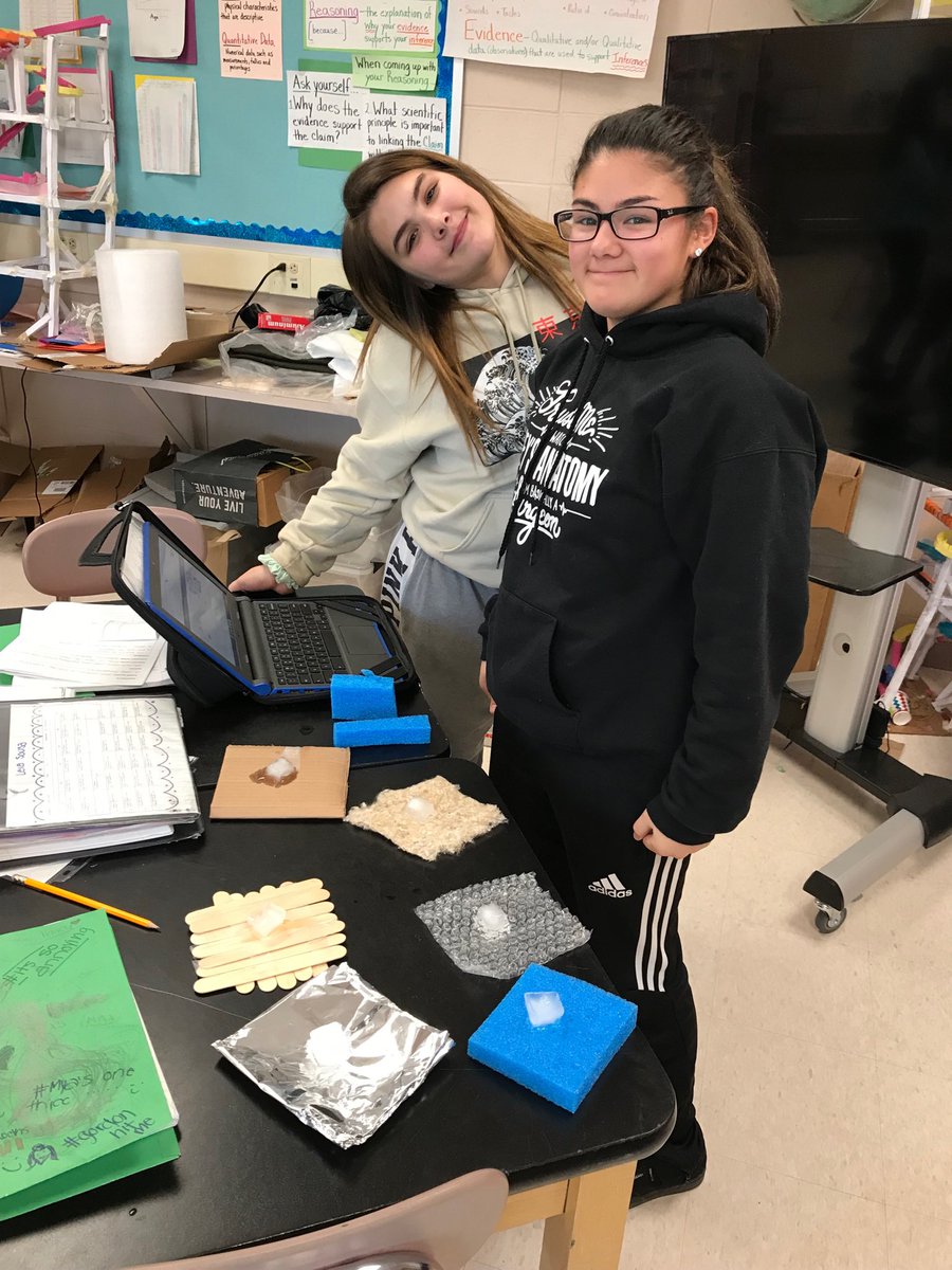 ScienceKMS's tweet image. Students are testing the thermal properties of materials before designing their ice cream insulators. These experiments provide students with data to make design decision based on scientific findings. ⁦@Principal_Homen⁩