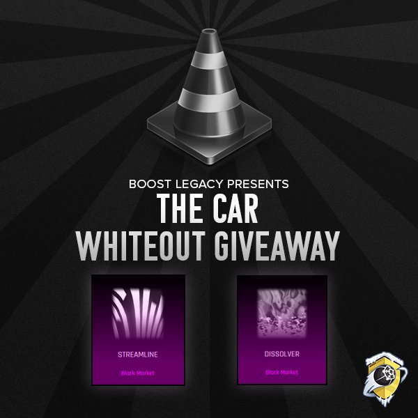 BMD GIVEAWAY!

Follow and Retweet to enter
1 Winner (PC)
Winner will be announced on stream Jan 1st! twitch.tv/thecar08

I am teaming up with Boost Legacy to promote the Whiteout $5000 Tournament. If you want to watch the Renegade Cup head over to twitch.tv/BoostLegacy