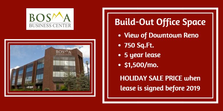 BosmaCenter's tweet photo. We have a 750 sq.ft. office area that you can build out to make your own! ✨
Call to schedule a tour today! (775) 398-4800 https://t.co/apXveqp5Zm
