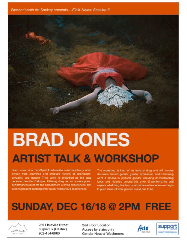 wonderneath1's tweet photo. We are so excited to share Field Notes: Session 5 w. Brad Jones Sun, Dec 16th! They will present their work @2pm and after a short break, a workshop will follow. Snacks, warm drinks &amp; materials provided. Free! Please note: 2nd floor location/stairs. Thanks to @artsnovascotia ! https://t.co/ucStwZOCGJ