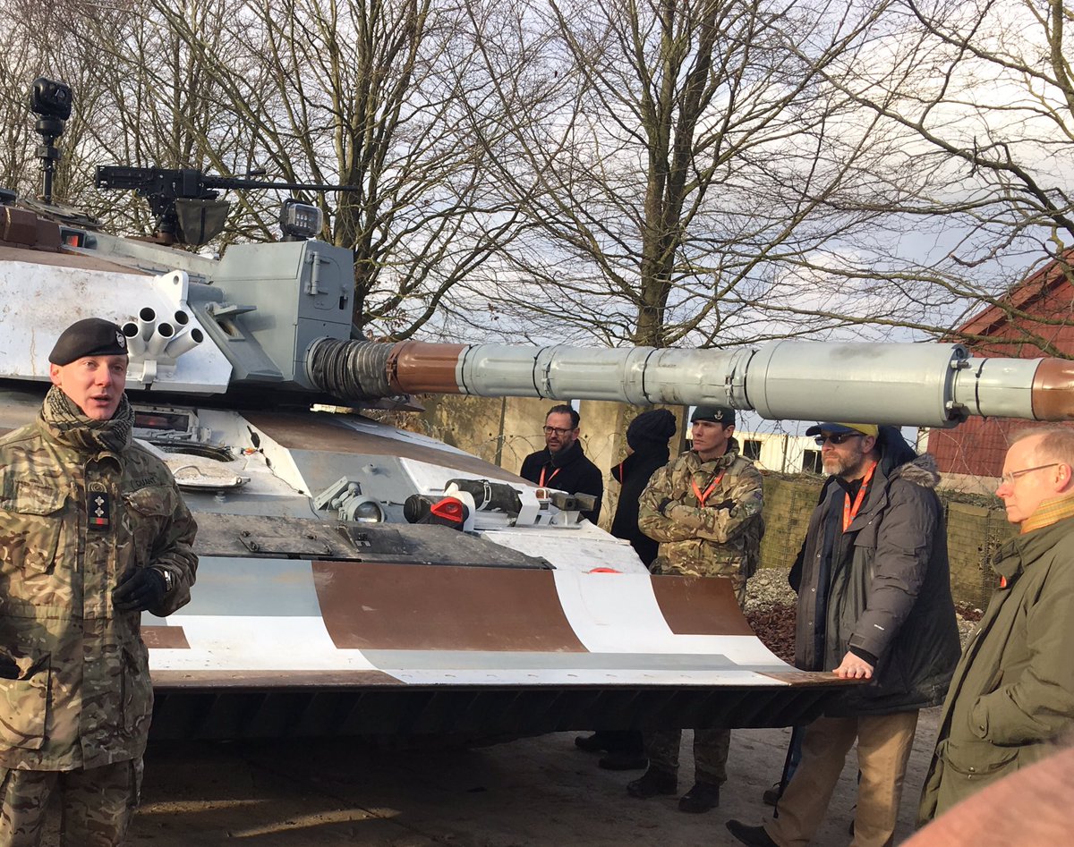 Visited Ex AUTONOMOUS WARRIOR today. Impressive collaboration between @BritishArmy and industry. Innovating together to develop robotic systems to support UK soldiers in 2020s onwards. Well done Lt Quant @RoyalTankRegt - great innovator and communicator. #ArmyInnovation #AWE18