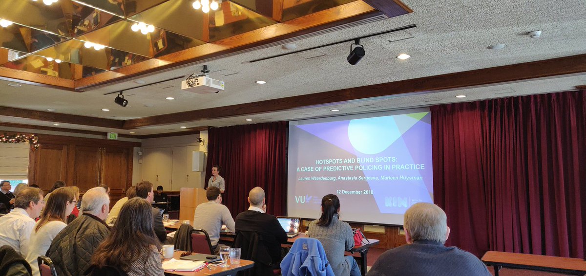 mimita86's tweet photo. @Lauren_wbg presenting her work on the rise of intermediaries and the changing nature of analytics in the case of predictive policing at #IFI2018 #ifip82 https://t.co/Kh81w8pKse