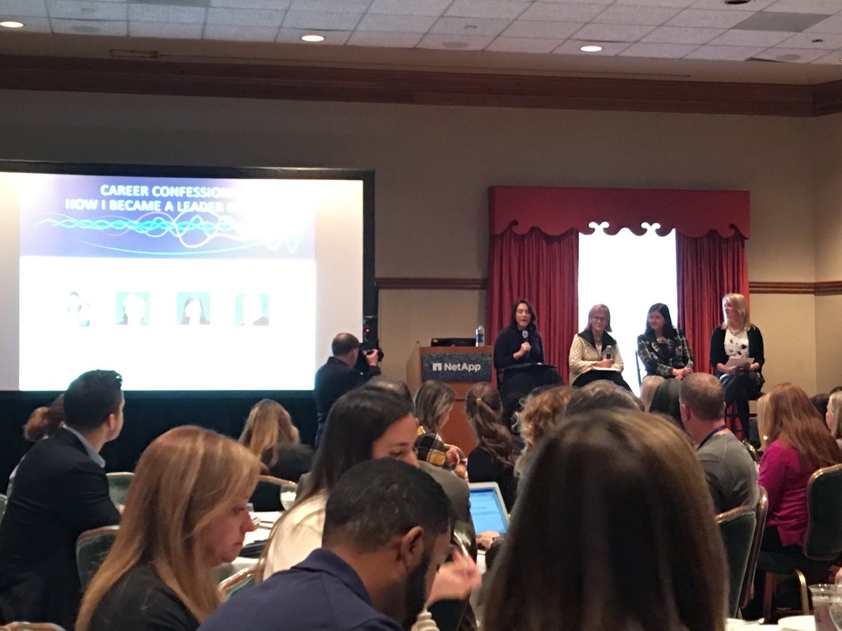 SayTJ's tweet photo. Standing room only at #partnersummit18 Women In Technology. Thanks to @Jessicayeck Tech Data, Tammy Ells @ArrowECS_NetApp for your Career Confessions. @NetAppPartners https://t.co/YA86LkyZ30