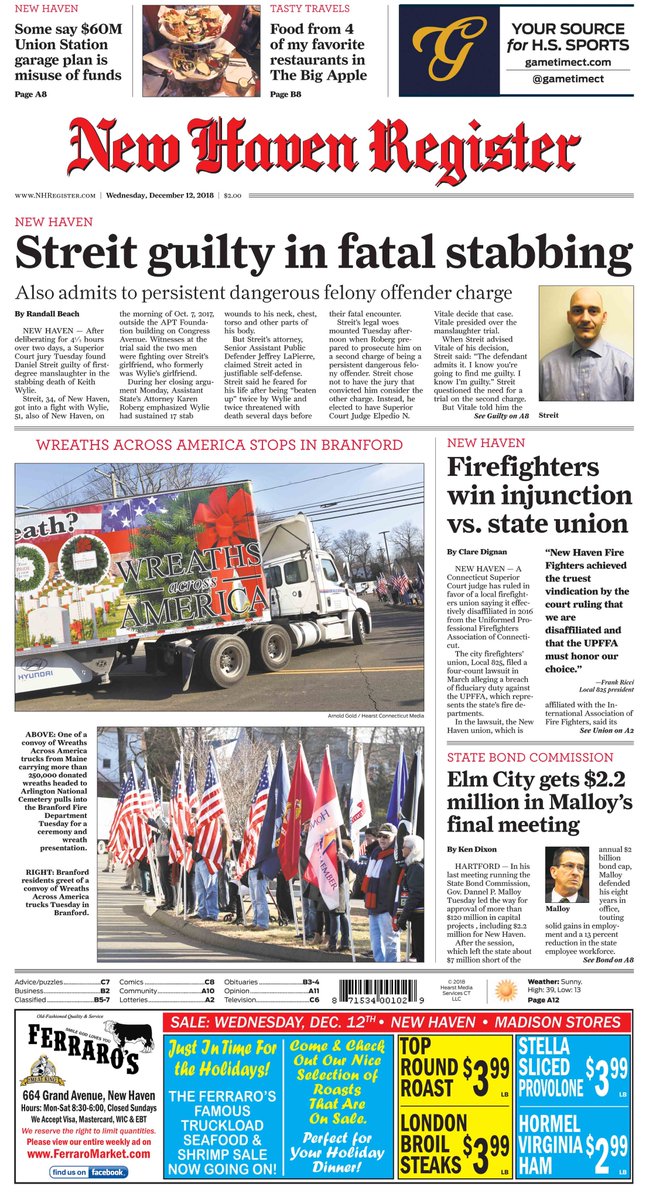 New Haven Fire Fighters Vindicated: Firefighters win injunction vs. State Union, The UPFFA . Front page, above the fold in todays New Haven Register @nhregister @CTMirrorPaz @attorneysegar @YankeeInstitute @surf0766 @SuzeBates @newsgirlct