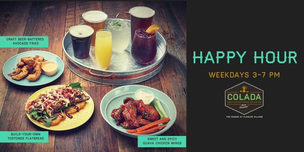 What are the happiest hours of the day? 3 to 7 pm at Colada! 2-for-1 sangria, mojitos and select craft beers EVERY WEEKDAY!

#happyhour #drinkspecials #twoforone #delicious #foodie #eat #mojitos #sangria #cubanrestaurant #craftbeer #fortlauderdale #ftlauderdale #coladahouse