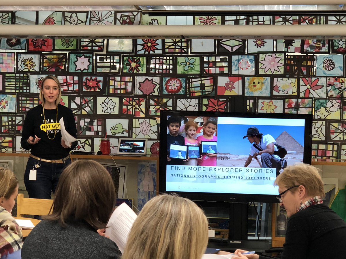 lsullivan's tweet image. Inspiring teacher PD led by @MrsJBurgin #EducatorExplorer Learning about @NatGeoEducation certification & resources from @NatGeo @NatGeoExplorers #LearningFramework #Attitudes #Skills #Knowledge @APSlearns #APSisAwesome #KWBPride
