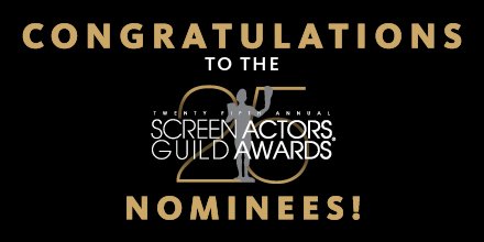 sagaftra's tweet image. Nominations Announced for the 25th Annual Screen Actors Guild Awards® #sagawards bit.ly/2Ga1mq7