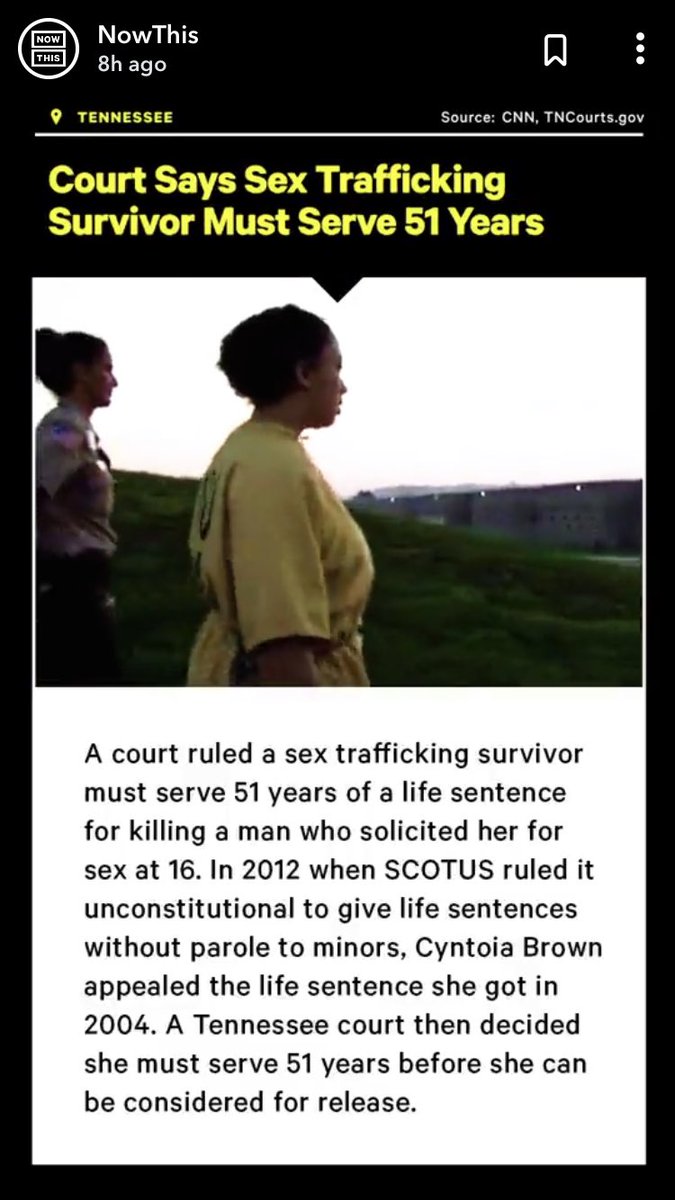 I saw these two articles on <a href="/Snapchat/">Snapchat</a> today. A rapist is freed but a sex trafficking victim must serve 51 years. This is honestly fucked up. #FreeCyntoiaBrown