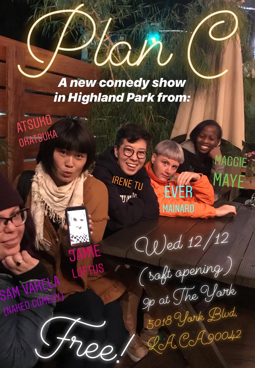 #LA #HighlandPark if you are ready for a new inclusive, progressive, PC and ready to party monthly comedy show from 6 women of various backgrounds (including a hometown Highland Park native) then please come out to <a href="/theyork/">The York</a> TONIGHT 9p for our soft opening first show! #FREE