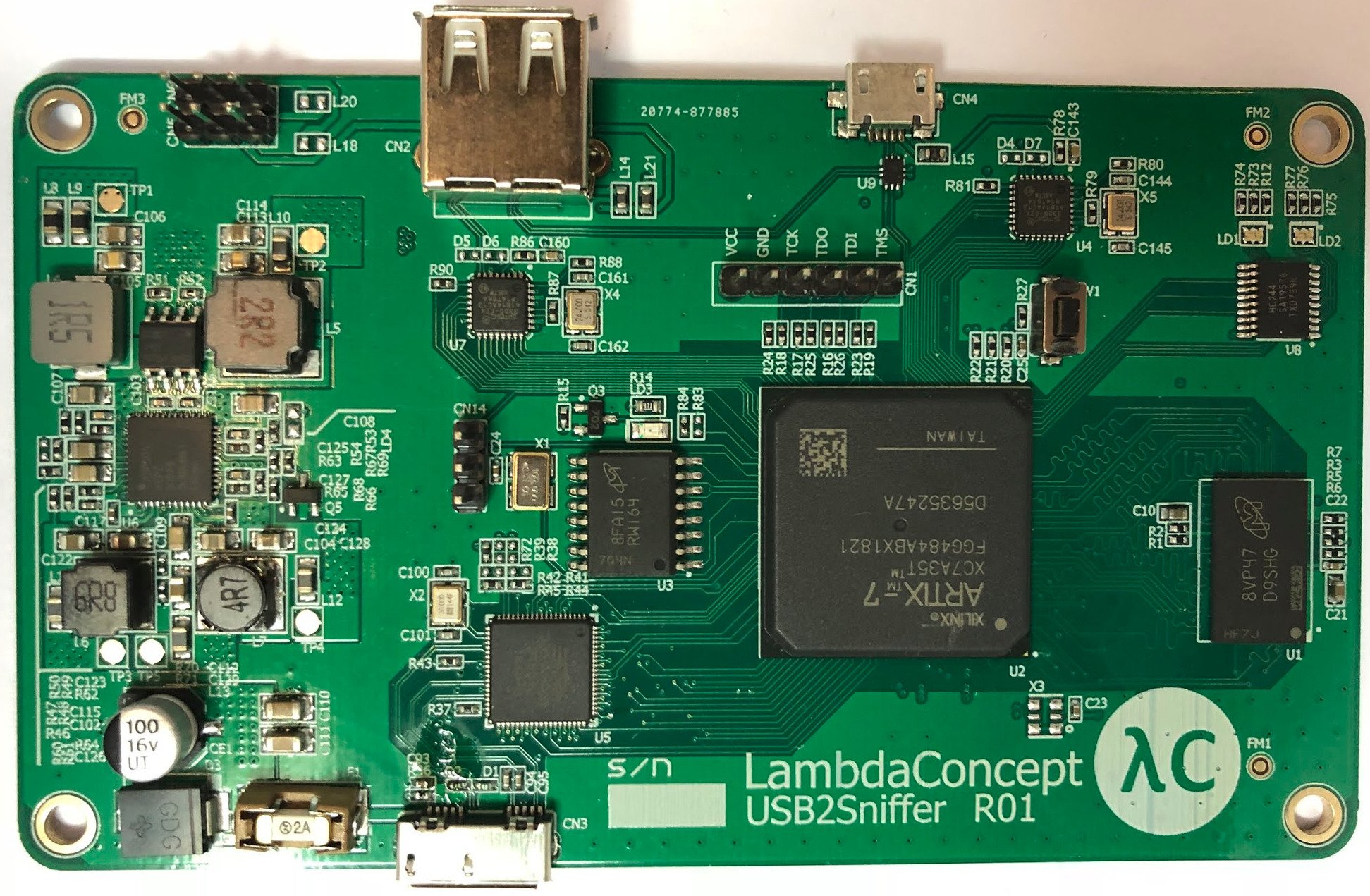 LambdaConcept on Twitter: "This is our new toy: - Artix 7 FPGA - 2 High Speed USB ULPI (male/female) - FT601 3.0 w/ 5Gbps bandwidth - 256MB RAM Use cases: -