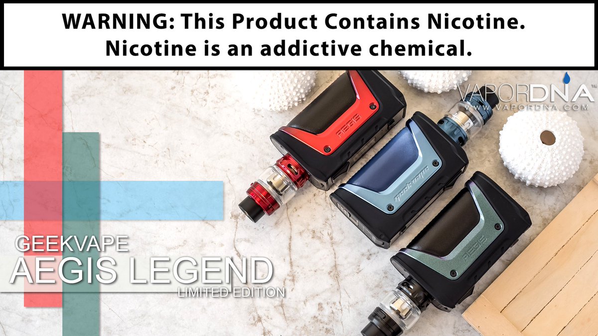 vapordna's tweet photo. You're Looking At A Legend!
GeekVape has released a limited edition Aegis Legend Box Mod with a unique metallic finish paired with the GeekVape Alpha Sub-Ohm Tank.
Shop Today : https://t.co/pSWmDYPgB9
#VaporDNA #GeekVape #AegisLegend #LimitedEdition #VapePorn #AlphaTank https://t.co/n6LCJOsYUl