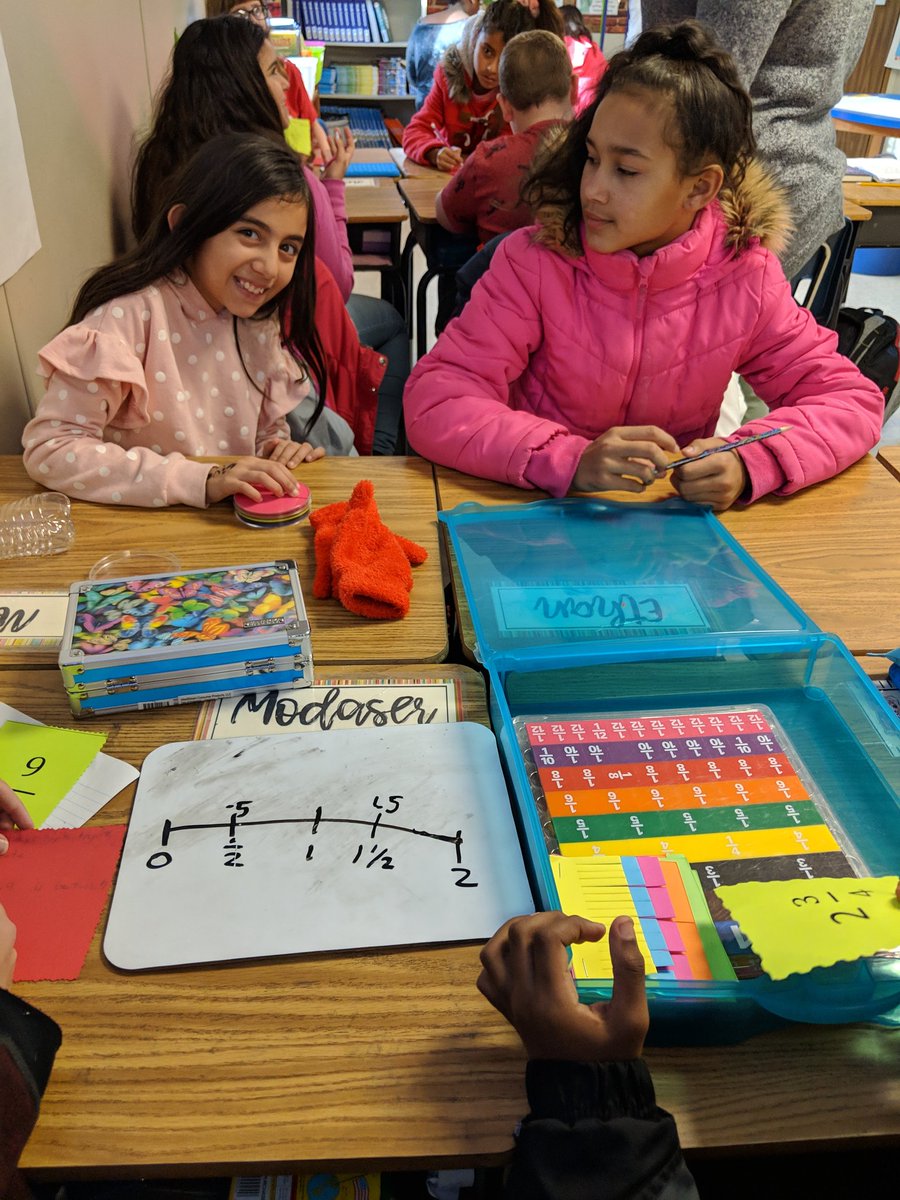 DonnaStofko's tweet photo. Love that these 5th graders at Springwoods ES @SPES_Eagles are using tools in their math toolboxes and reasoning to order fractions & dec. Great job Ms. Hunter! #mathtoolboxes #CRA https://t.co/F28bCQvzne