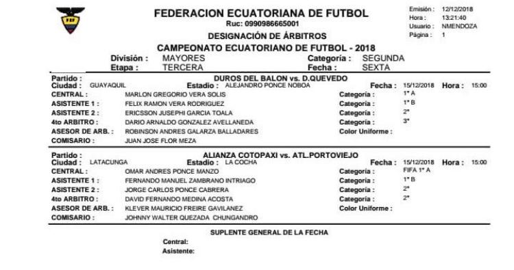 AtlePortoviejo's tweet photo. Árbitros para la ultima fecha del cuadrangular final de #SegundaCategoría https://t.co/5KwGpOCFeL