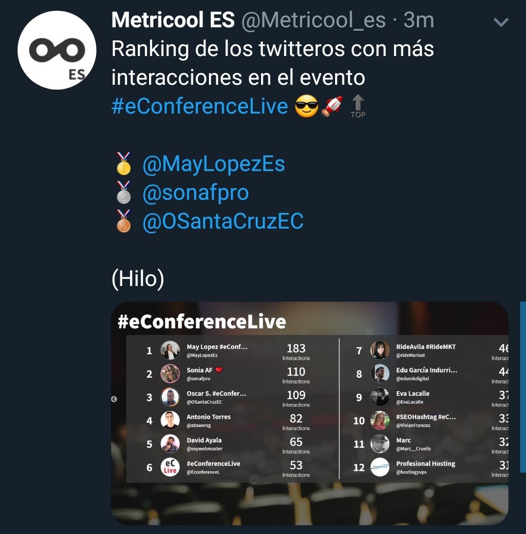 OSantaCruzEC's tweet photo. Un Éxito #eConferenceLive 
¡Excelente Trabajo Equipo! 🍻 Salud

Twitteros Más Activos 🗣
@OSantaCruzEC @MayLopezEs
@Activithink @VivianFrancos
@sonafpro @EconferenceL
@CoralVilaverde @soywebmaster
@huhuzgz @JuanfraMkt
@laura18mc @atowersg

#Ecuador #ecommerce #socialmedia https://t.co/sIKpshOIjt