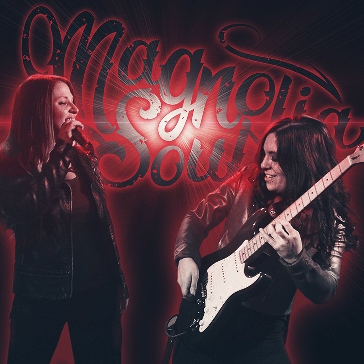Our #wcw always! Sammy & Maci! Come dance the night away with them Sat. Jan 12th The District Tap! magnolia-soul.com #magnoliasoul #magnoliasoulgirls #livemusic #fender #eventband @Sammy_Pancol @maciannhayes
