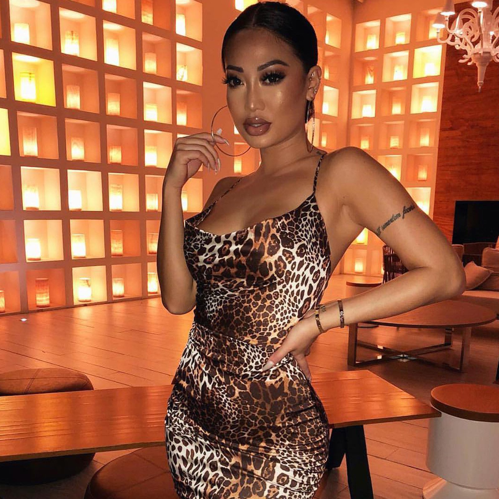 oh polly leopard print dress