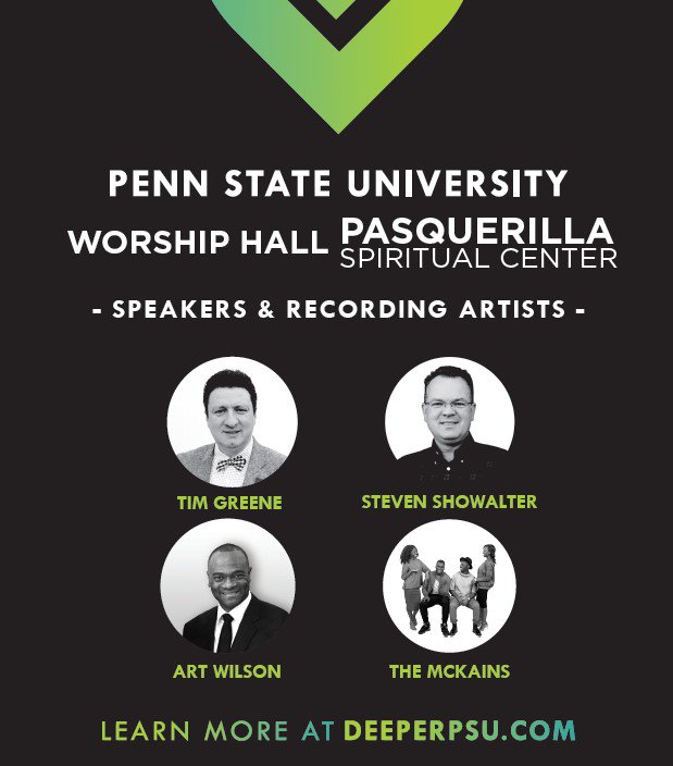 DeeperPSU's tweet photo. We are looking to have an incredible time at Deeper 2019 at Penn State This Feb 7th-9th! Tim Greene, Art Wilson, Steven Showalter &amp; The Mckains! Make plans now to attend &amp; Go Deeper with us!
https://t.co/WtGOE438vQ #pennstate #pennstatecmi #deeperpsu #cmionthemap https://t.co/q8us9cG0JZ