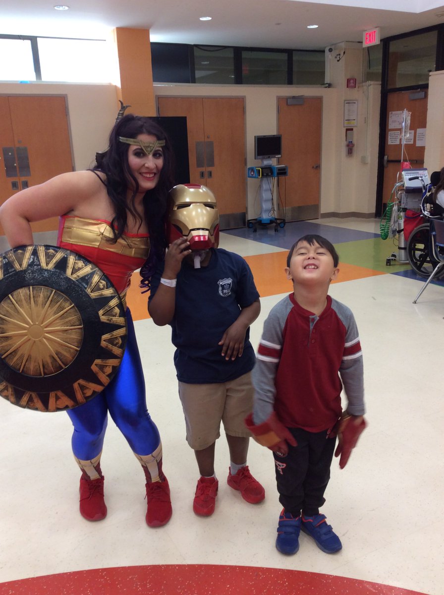 Blythedale's tweet photo. Guess who stopped by @Blythedale for the holidays? Superheroes and their alter egos @TeamMoljo. Everyone had a great time! #TeamBlythedale #BlythedaleDifference https://t.co/VfZZp89Ecw