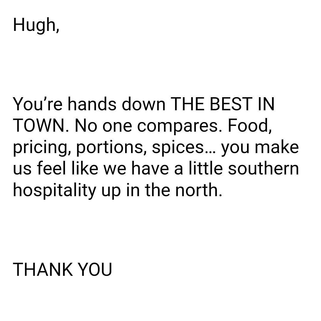 satchelsbbq's tweet photo. The absolute number one thing I LOVE about my job is getting emails like this!!!  I am amazed at how grateful and appreciative our customers are.  It is inspiring! #grateful #humble #annarborlove #annarbor #ilovemyjob https://t.co/GrEwG1A8rI