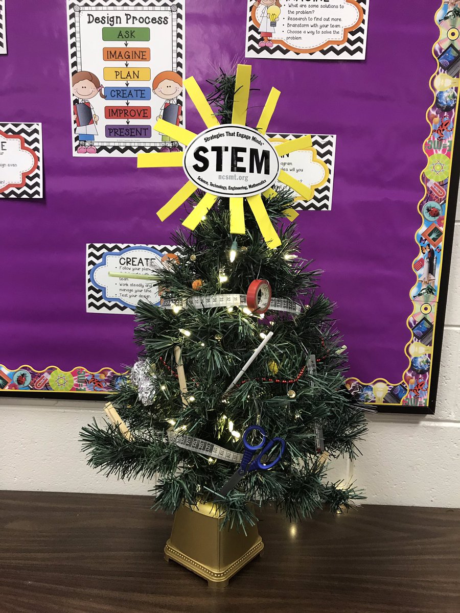 East Burke Middle School PTLW students will come back from their snow days to an interesting STEM Christmas tree. #ncmst #keepitreal #ignitelearningbcps