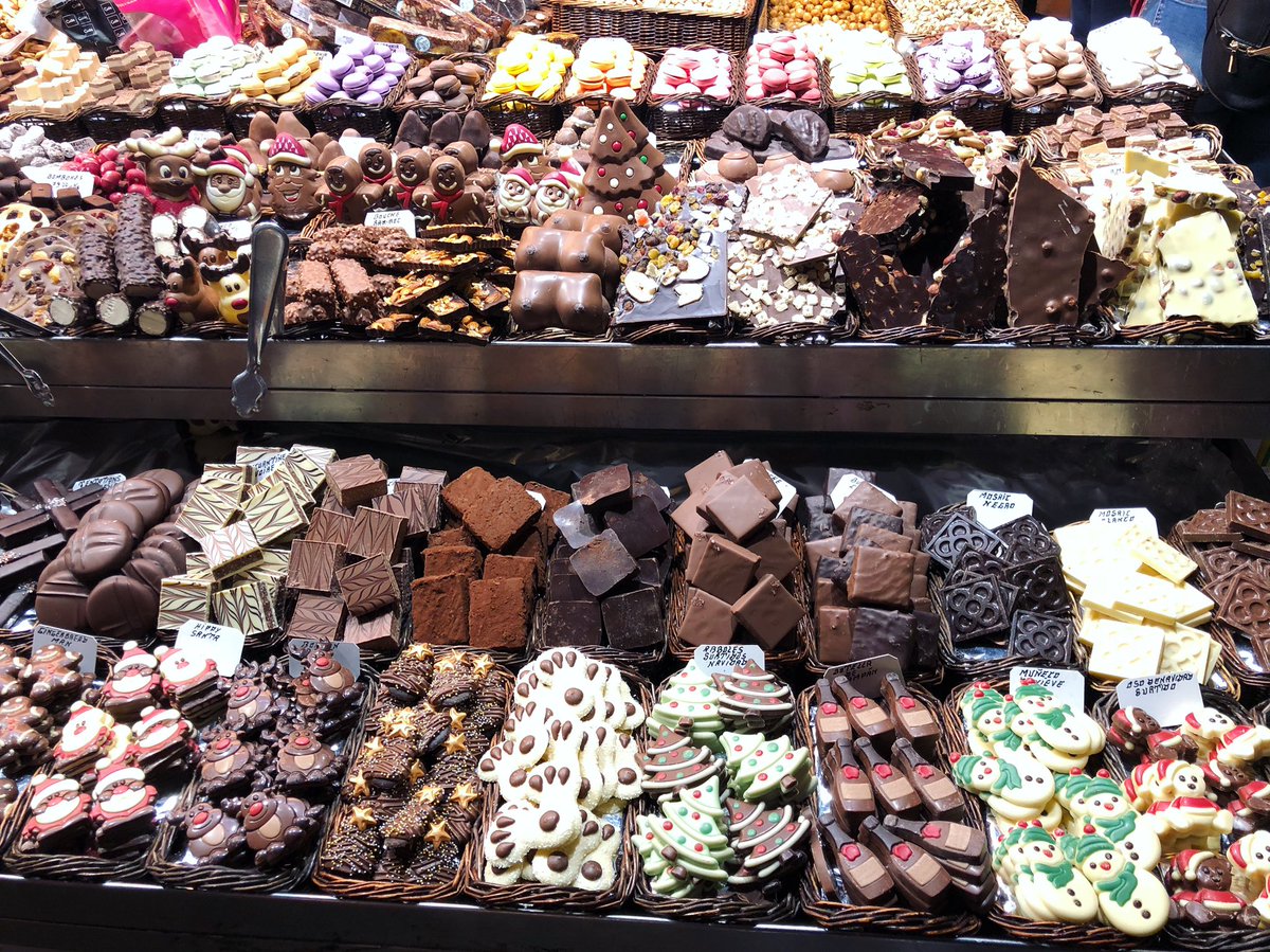 trailsofbecca's tweet photo. Chocolate galore at @la_boqueria ❤️ #blogmasday12 #travelblogger @VisitBCN_EN https://t.co/aTVkxNXpA7
