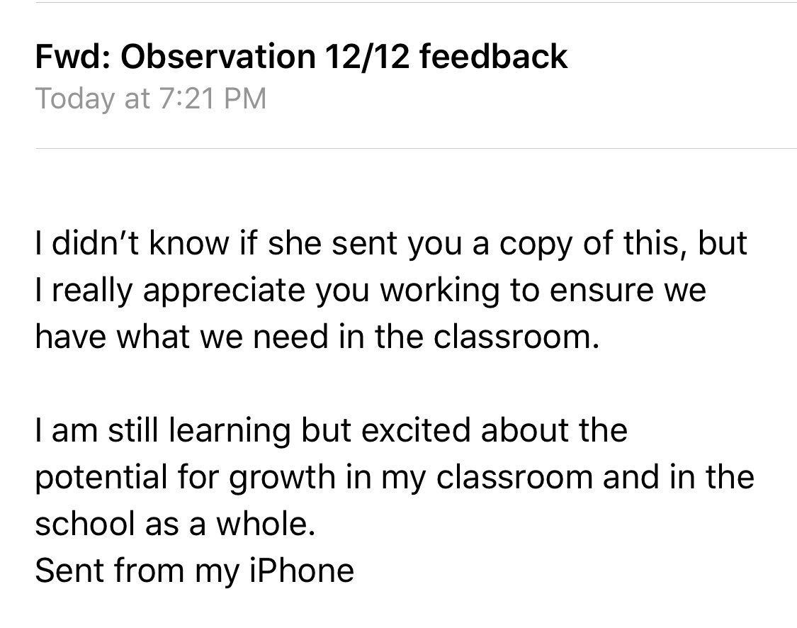CWhiteStAug's tweet photo. When an instructional coach from a sister school led by the awesome @AshleyDoty_DCSS provides feedback to your teachers &amp; one of the teachers sends this email afterward. Love our NFLA family ❤️ Proud of my @DCSAJax teachers for wanting to grow&amp;believing! Thanks DCSS #bigpotential https://t.co/BmwJDzFxhZ
