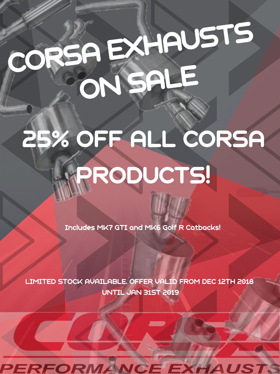 Concept1VWS's tweet photo. Merry Christmas ya filthy animals! Take 25% off all in stock Corsa performance products! Available instore and online. Limited stock available. #vw #audi #carparts #sale #discount #calgary https://t.co/n9YZMLwNba