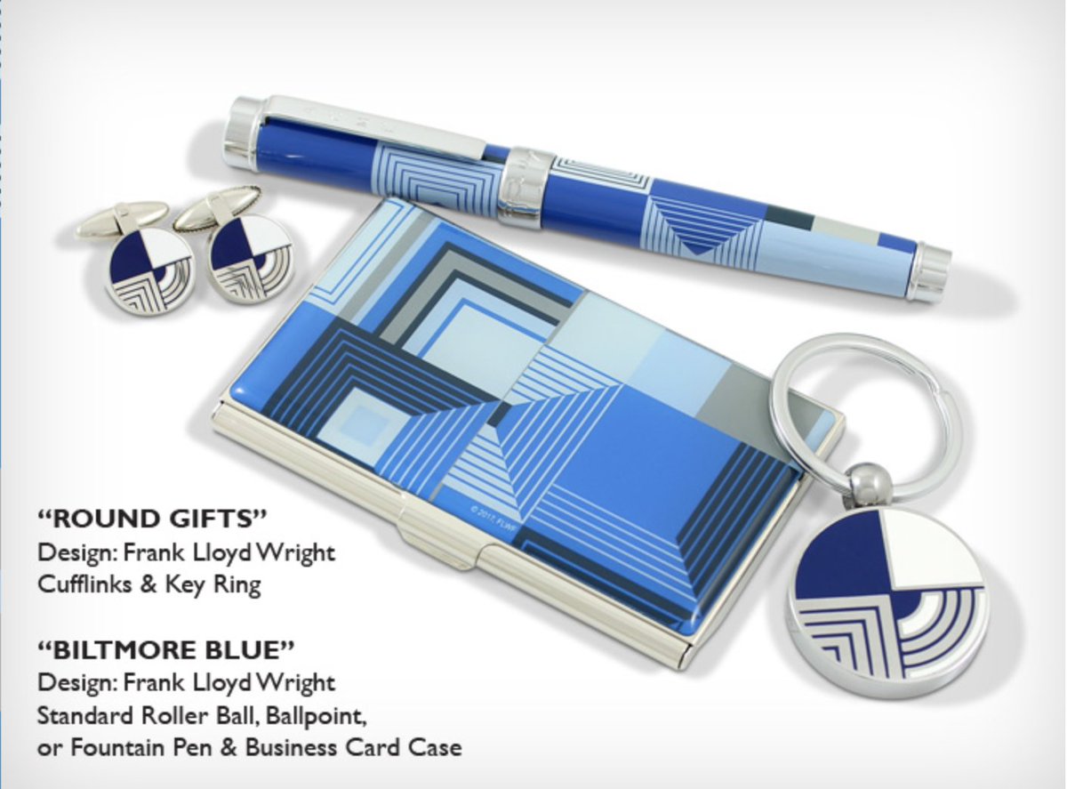 ACMEStudioInc's tweet photo. Don't forget to shop our December Set of the Month, Biltmore Blue & Round Gifts, by Frank Lloyd Wright. Shop the entire collection here: https://t.co/5leXl7IMjY #ACMEStudio #ACMEPens #ACMEAccessories #POTM #SetoftheMonth #FrankLloydWright https://t.co/1eKAp6MFHq