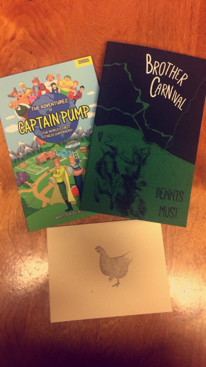 duggan_ashley's tweet photo. Got an early Christmas present in the mail today! Thanks @RedHenPress for the chance to work with these fantastic books over the summer! #CaptainPump #BrotherCarnival (Both would make excellent gifts for the holidays just fyi π) https://t.co/zgKBh1Le4P