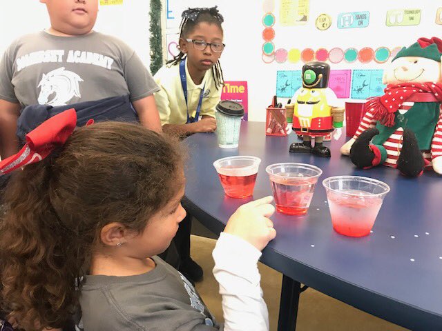 Mrs. Cicarelli’s 3rd graders doing a temperature lab in Science
