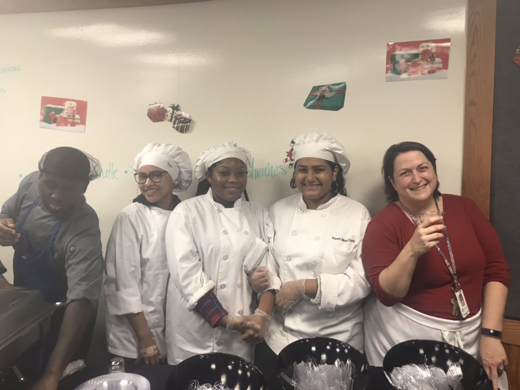 CWHS_ProAcademy's tweet photo. Our amazing young chefs from the Culinary Pathway created and served some fantastic food for @SpringISD’s  #CelebrateCTE Holiday gathering this evening! Good times and sweet treats for everyone in attendance! #SpringISD #BelieveInSpring #SpringISD_CTE #Wunshe #CWHS https://t.co/q3UaUDaQe1
