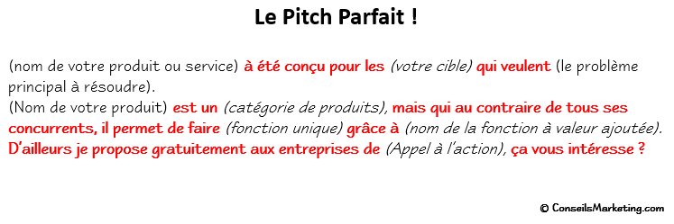 CPCEFC's tweet image. Lorsque l’on doit présenter son entreprise, ses produits, son site internet… il faut être synthétique, et expliquer en 30 secondes voire 1 minute maximum, pourquoi choisir son produit plutôt que celui d’un concurrent. #pitch #elevatorpitch
conseilsmarketing.com/communication/…