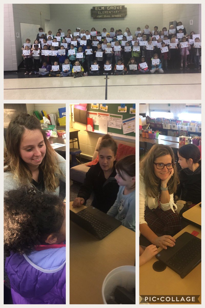 PamPfore's tweet photo. Elm Grove Elem. Had a successful afternoon of coding during our 4th annual Hour of Code!  #fortproud ⁦@DollAshley⁩ https://t.co/pOUSnGKwDL