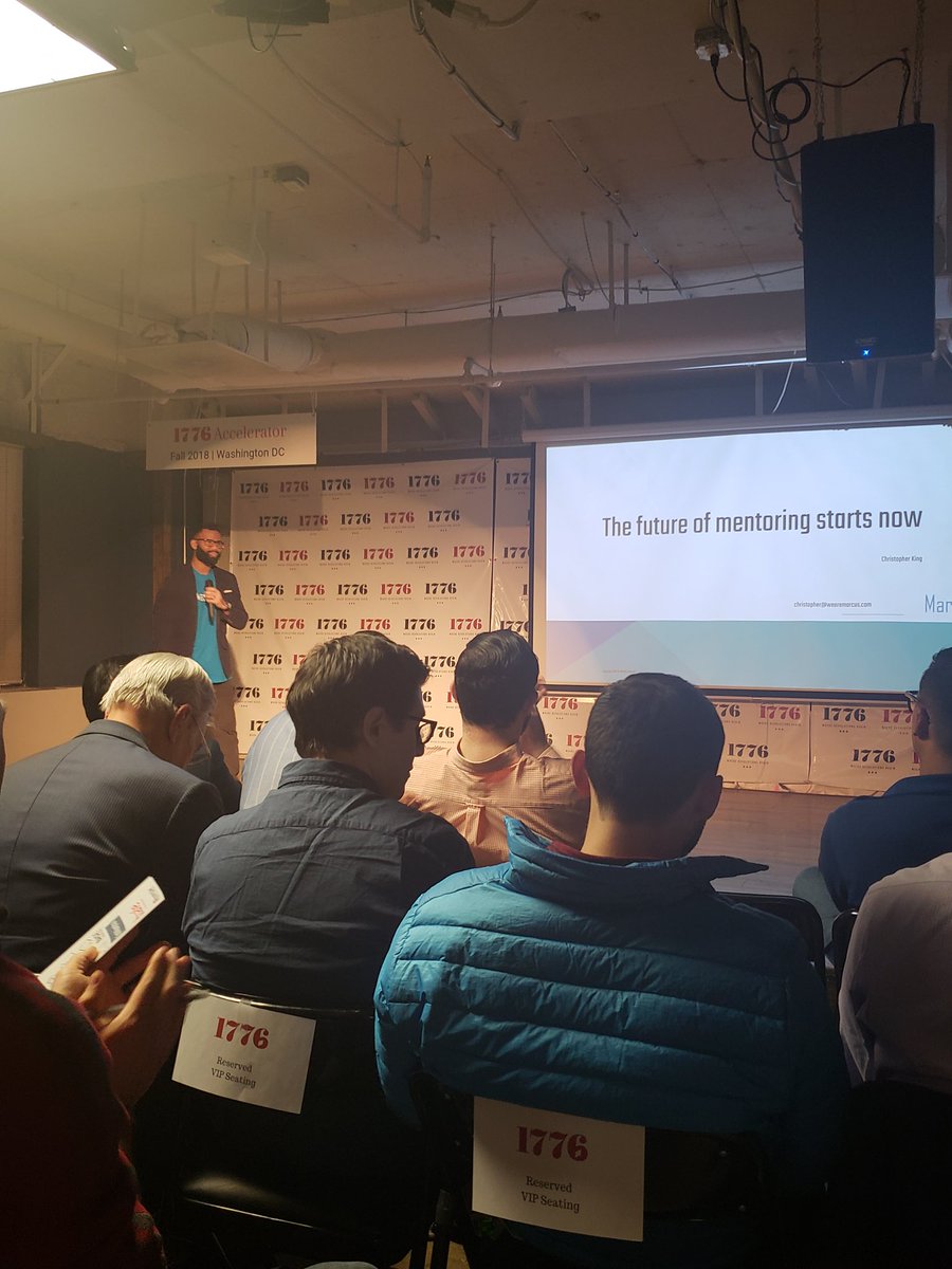 AnthonyMaher12's tweet photo. Listening to @KingChris365 of #WeAreMarcus on the mentoring revolution- giving students access online support and character development. #1776DemoDay #whererevolutionsbegin https://t.co/ajiyb4JH5D