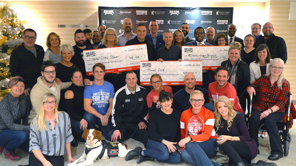 PearlGloves's tweet photo. Tonight we had our official cheque presentation ceremony. It gives us an unbelievable amount of joy to announce that, after the final bell, #PearlGloves is donating a record total of $144, 445.05 to support Niagara's Fight Against MS. https://t.co/kI90FqgJzE