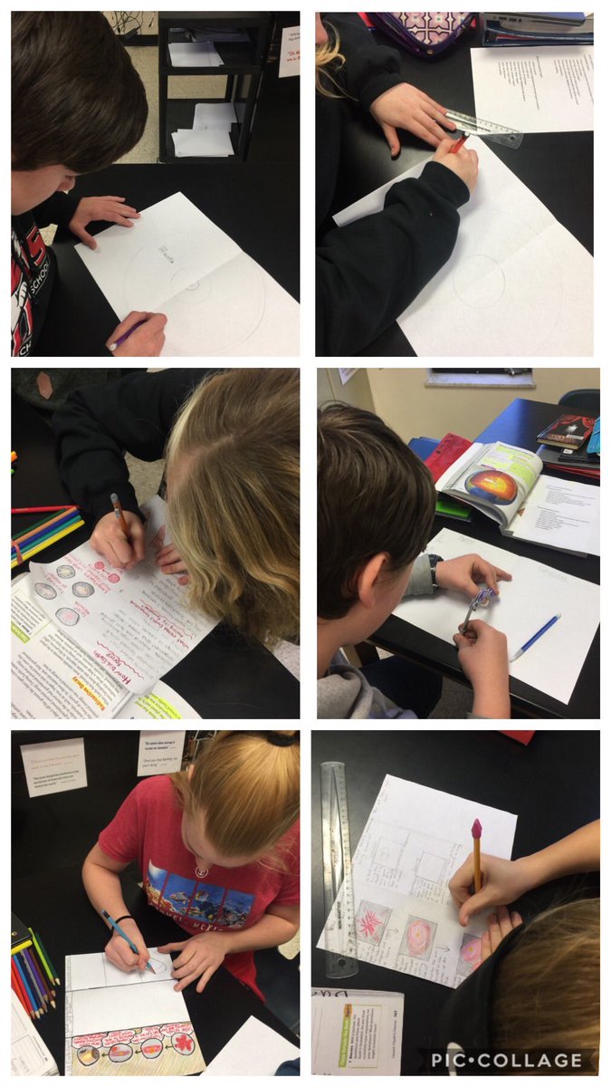 tgripp88's tweet photo. My scientists working on their sketch notes and layers of the Earth informational posters. @NRMiddleSchool #WeAreNR #MyOhioClassroom #learningthroughdrawing https://t.co/YW0pdm0je0