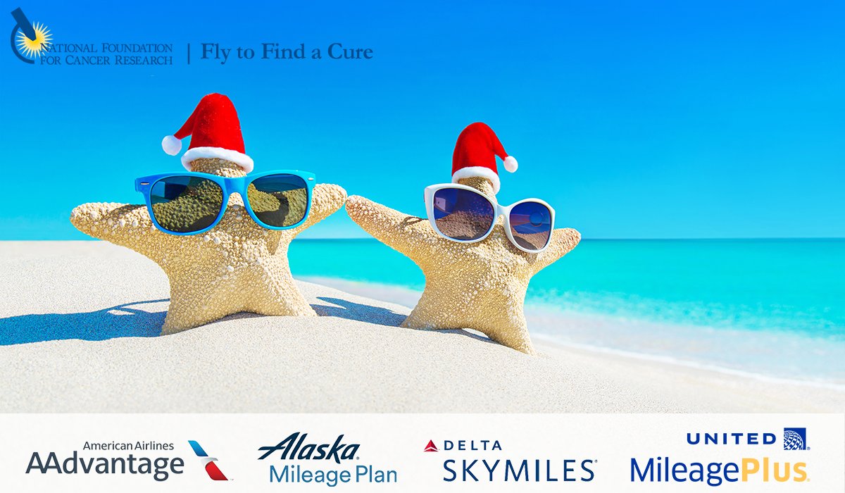 Fly4theCure's tweet photo. Be the star of your own #HolidayGetaway! Earn up to 15 miles per dollar with your favorite airline program when you donate through #NFCR to support #cancerresearch! #AAdvantge #AlaskaAirlines #MileagePlus #SkyMiles @thepointsguy Details: https://t.co/3g8itn6IJv https://t.co/n7iPYQOz9S