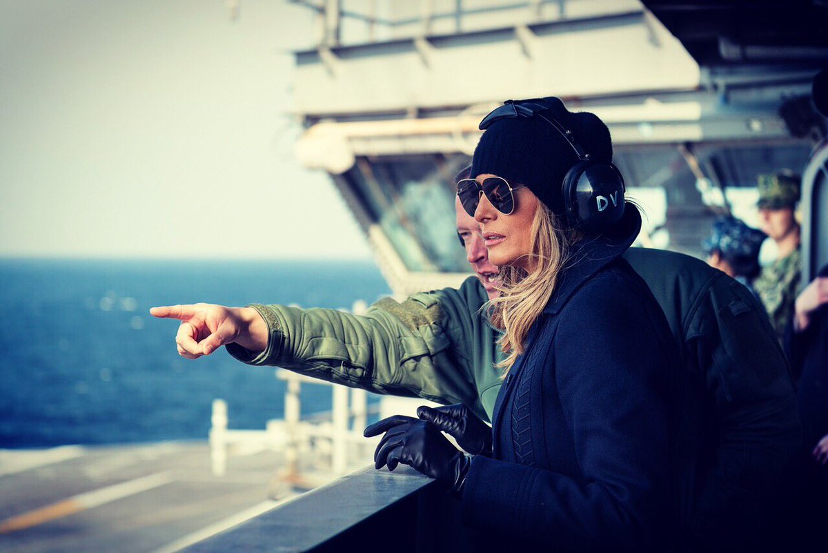 Melania Trump (@FLOTUS) on Twitter photo 2018-12-13 04:55:40 An incredible day spending time with our men and women in uniform on USS George H.W. Bush. Thank you for your sacrifice & service! #USA An incredible day spending time with our men and women in uniform on USS George H.W. Bush. Thank you for your sacrifice & service! #USA