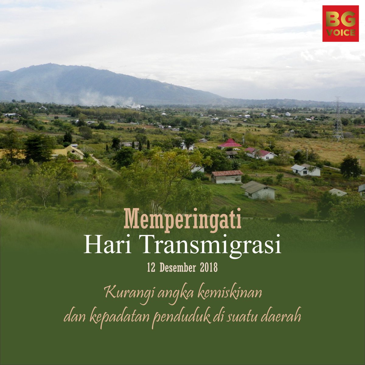 BeGe_RI's tweet photo. Memperingati Hari Transmigrasi
“Kurangi angka kemiskinan dan kepadatan penduduk di suatu daerah"
.
.
.
.
#bege_ri #begeVoice #Motivasi #JadiLebihBaik #MembangunIndonesiaMaju #transmigrasi https://t.co/s9t0u0fmb7