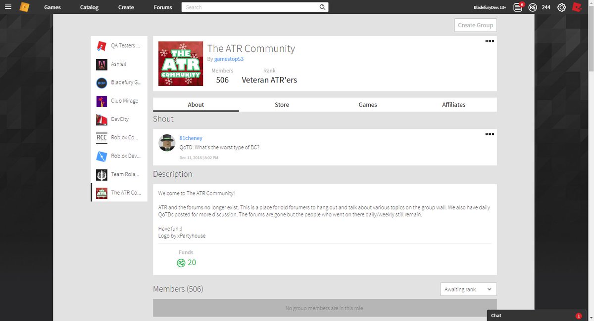 Bladefury Xxbladefuryxx Twitter - how to talk on the group wall on roblox
